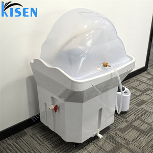 KISEN 60L White Portable Shampoo Bowl Modern Mobile Shampoo Sink for Hair Salon Barber Shop Spa Equipment with Water <b>Storage</b> - Product Image 3