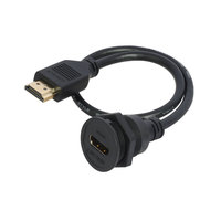 Connecteur HD LSHITECH, Câble Femelle-Mâle 4K 60Hz à Montage sur Panneau, Options 0,3-1M pour Écran LED et Vision Artificielle