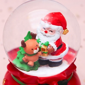 Compagnon de Noël boîte à musique Crystal Ball, créatif Père Noël et renne rougeoyant Snow Music box cadeau de Noël - Product Image 3