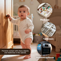 2 paquets de serrures de sécurité pour armoires 3M, attaches de sécurité pour enfants, pour tiroirs et portes, sans perçage, installation facile, en plastique blanc robuste
