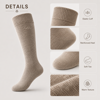Chaussettes hautes en laine de qualité supérieure, OEM ODM, logo personnalisé, chaudes, douces, respirantes, longues, pour l'hiver, faible MOQ, fournisseur d'usine