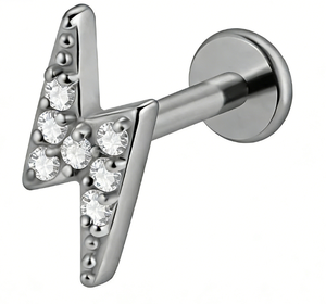 Pendiente de Oreja de Aleación de Titanio F136, Precisión Lightning, Zirconia 5A, Accesorios de Perforación, Antialérgico, Estilo Urbano, Hiphop, Brillante, Piercing de Nariz - Product Image 5