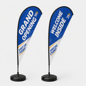 Bandera de Poliéster con Impresión Digital en Forma de Lágrima para Zona de Aficionados de Estadios Deportivos, Bandera de Alta Visibilidad para Exteriores, Juego de Banderas con Impresión Personalizada - Product Image 4
