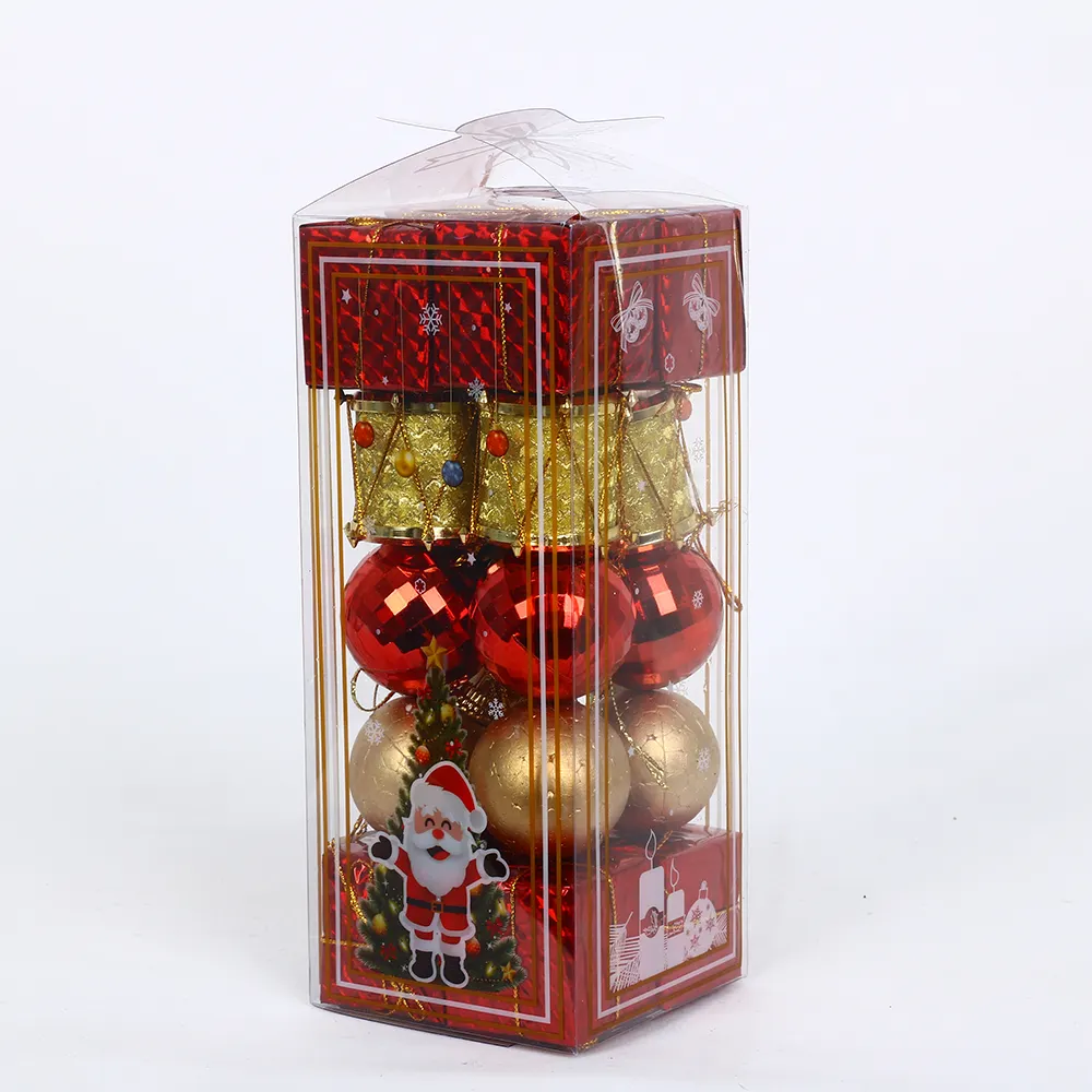 혼합 20pc 크리스마스 트리 장식 크리스마스 장식품 값싼 물건 공 세트 선물 상자 드럼
