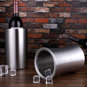 Custom Logo Ice Bucket 1600ml Rack Wine Chiler Barware Item Champagne Stainless Steel Vinegar Bottle Wine Pourer Mixer Wine