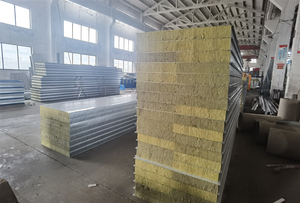 Sándwich <span class=keywords><strong>de</strong></span> lana <span class=keywords><strong>de</strong></span> roca ignífugo <span class=keywords><strong>de</strong></span> Metal <span class=keywords><strong>de</strong></span> alta calidad Moderno Taller ecológico Techo Diseño industrial Ventas directas <span class=keywords><strong>de</strong></span> fábrica - Product Image 6