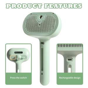 2 в 1 спрей для ухода за домашними животными Расческа для эффективного контроля выпадения Антистатическая щетка для удаления волос - Product Image 3