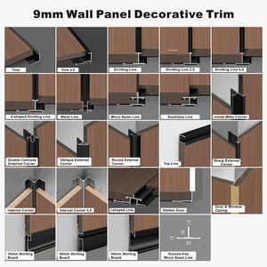 Bordure en alliage d'aluminium en forme de H de 9 mm, durable et écologique, pour panneaux muraux en placage de bois de villas et hôtels modernes - Product Image 3