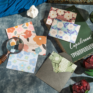 Cartes de vœux vintage à motifs floraux aquarelle avec enveloppe, cartes de remerciement vierges pour les fêtes, les anniversaires et les affaires - Product Image 1