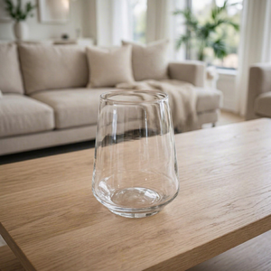 Pot à bougie en verre transparent, support pour bougie conique, vase à bougie rond, 8 pouces, 6,3 pouces de diamètre, pour la décoration de la maison - Product Image 1
