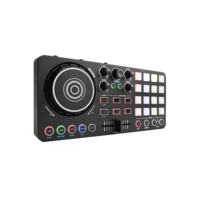 Mezclador de DJ Accuracy Pro Audio MID36D, Controlador de DJ Profesional/Consola de Audio, Mezclador de 4 Canales, Controlador MIDI USB