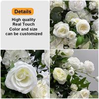 Rangkaian Bunga Sutra Artifisial Mawar Hydrangea untuk Dekorasi Pernikahan, Thanksgiving, Wisuda, Natal, Tahun Baru, Hotel, Restoran, Set Meja