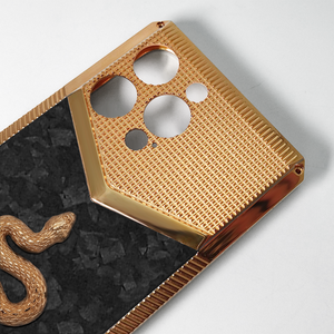 Per iPhone 15 Pro Max <span class=keywords><strong>Cover</strong></span> per telefono di fascia alta <span class=keywords><strong>con</strong></span> accessorio serpente <span class=keywords><strong>con</strong></span> <span class=keywords><strong>Cover</strong></span> in fibra di carbonio forgiata nera custodia per telefono 2-in-1 - Product Image 5