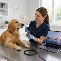 Bronchoscope vidéo endoscopique médical flexible et réutilisable avec source de lumière LED intégrée pour la gestion de l'intubation des voies respiratoires chez le chien