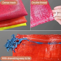 Sac en filet tissé PP PE personnalisé avec cordon de serrage pour pommes de terre, oignons, légumes, fruits