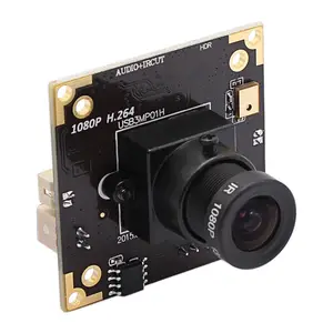 Câmera sem driver elp wdr 3mp, h.264 1080p usb, módulo mini 38x38mm