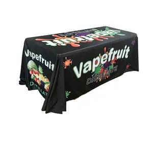 Full Drape Table Cloth Flowing Advertising Table Cover Wrinkle Resistant Table Throw For Trde Show