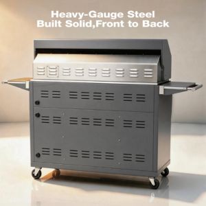 Barbecue à gaz autonome de luxe gris en acier inoxydable 304 de 12 mm avec grille de cuisson de 828 pouces carrées pour cuisine extérieure – Entrepôt américain - Product Image 5