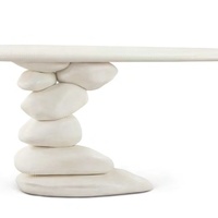 Idao Creative Meuble console d'entrée décoratif de style Wabi-Sabi, sculpture en pierre empilée, pour entrée de galerie d'art