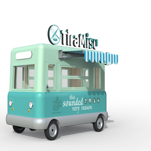 Electric Four-Wheel Mobile Sightseeing Cart, Multi-Functional Street Food & Drink <b>Vending</b> Cart For Coffee Milk Tea - Product Image 4