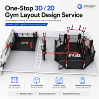 Cage de combat octogonale personnalisée et durable 4x4m-8x8m en acier robuste autoportante pour salle de boxe et entraînement de compétition
