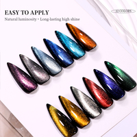 Fournitures professionnelles pour ongles en gros : Kit de vernis gel UV effet œil de chat, sans HEMA, 15 ml, magnétique, holographique, écologique, végétalien, en flacon