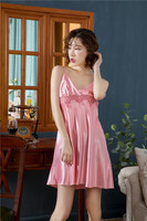 Chemise de nuit pour femmes, nuisette une pièce, robe de nuit mature et robe de chambre, vêtements de nuit sexy, vêtements de nuit sexy en satin brodé, ensembles de peignoirs