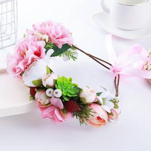 Diadema de <span class=keywords><strong>Flores</strong></span> Artificiales Personalizada <span class=keywords><strong>para</strong></span> Mujeres, Niñas y Damas, Corona, Guirnalda de Novia, Accesorio <span class=keywords><strong>para</strong></span> <span class=keywords><strong>el</strong></span> Cabello - Product Image 6