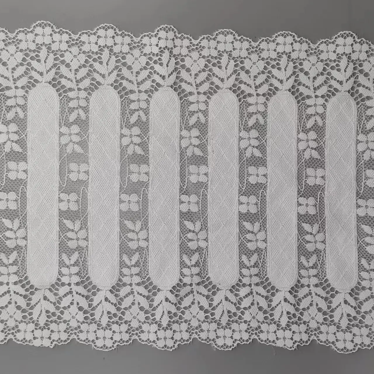 Nouveau 21CM OEM 2014 nigeria dentelle tissu qualité vintage dentelle garniture 3d fleur spandex fil blanc dentelle tissu pour robe de mariée