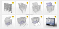 Cage pour chien en acier inoxydable pour grands chiens, chenil en métal robuste avec un design spacieux et durable pour l'intérieur et l'extérieur