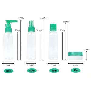 Green Caps - Juego de 7 Botellas de Viaje 4 en 1, Botellas de Perfume Mini de PET de 60 ml, Botellas de Loción de Lujo con Bomba, Botellas con Tapa Abatible de 60 ml - Product Image 5