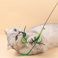 Chat taquinerie jouet interactif queue herbe chien sauge plume Long pôle chat taquineries bâton résistant aux morsures chat son jouet fournitures pour animaux de compagnie