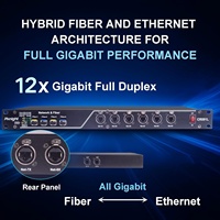 Pknight CR091L 12-Port Gigabit Fiber Ethernet Switch 4 SFP 8 Kilitlenebilir RJ45 19-İnç 1U Sahne AV Ağı LED Bakır