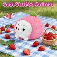 Jouet en peluche doux de 9,4 pouces, en forme de phoque fraise, accessoire interactif à thème mignon pour animaux de compagnie