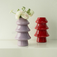 Vase de table moderne haut de gamme en verre décoratif fait à la main pour arbre de Noël pour dîner à la maison