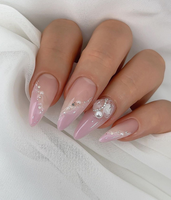 Vente en gros de magnifiques ongles press-on de luxe personnalisés, faits à la main, de haute qualité, motif carré, pour les doigts, en gel acrylique
