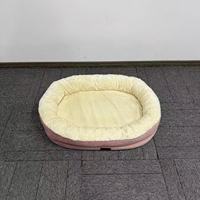 Lit pour chien et chat ovale personnalisé, canapé imperméable, housse amovible lavable, motif uni, mousse de soutien écologique, velours