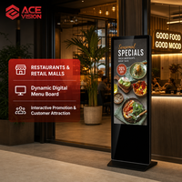 ACEVISION 32-86 İnç Ayaklı Dijital Tabela 4K Android Reklam Ekranı Kiosku Alışveriş Merkezi İçin