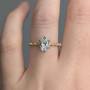 Anillo de Diamante Ovalado de Corte Brillante, Creado en Laboratorio, para Mujer, Certificado IGI, Joyería de Moda para Fiesta, Compromiso, Boda, Oro - Product Image 6