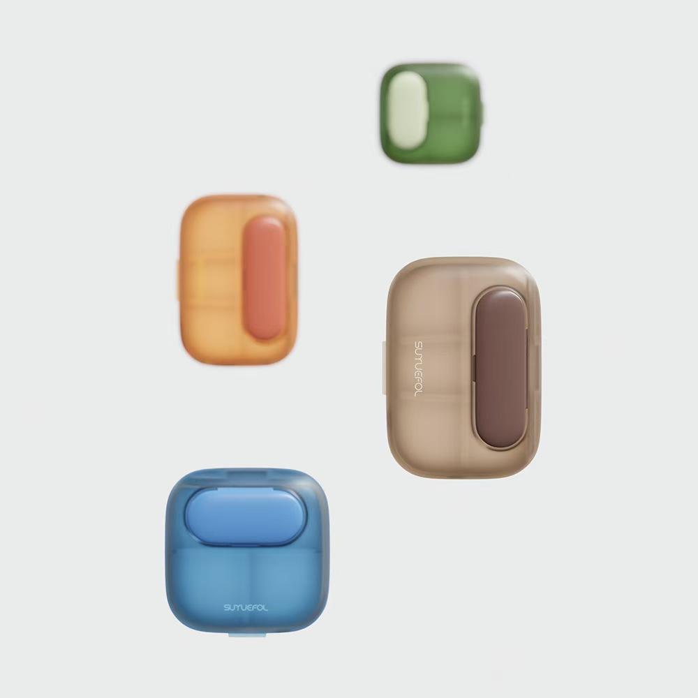 ที่ใส่ยาแม่เหล็ก 4 ช่อง [สีน้ำเงิน]