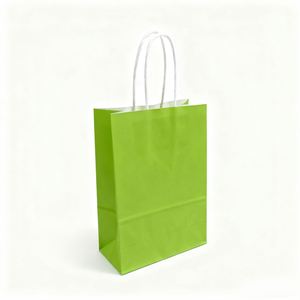 KM Custom Party Favor Paper Bags Business Take Out Shopping Green Eco Friendly Christmas Paper Bags <b>Small</b> <b>Gift</b> Package - Product Image 2