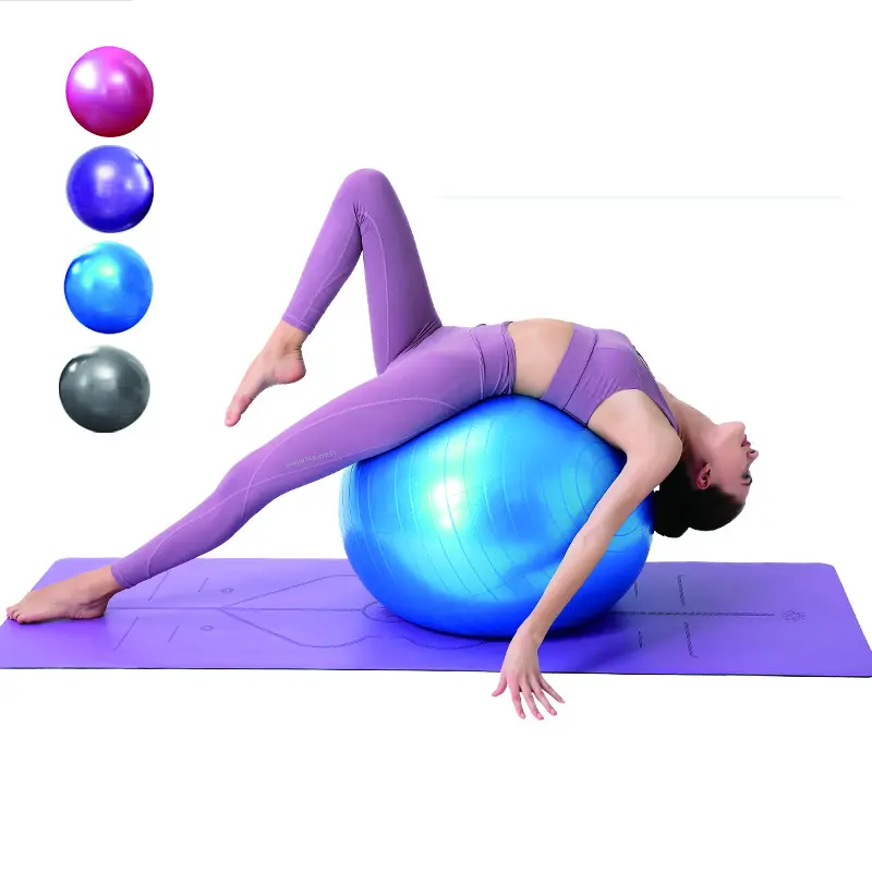 Wholesale PVC thickened explosion proof fitness ball Pilates sports equipment scrub 55cm yoga ball can be customized logo
