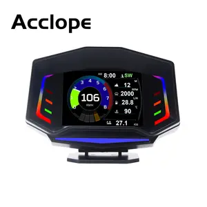 2022 חדש Acclope AP-8 רב פונקצית LCD מד מהירות עם הסביבה RGB אור OBD2 + GPS חכם דיגיטלי מד