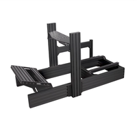 Vendu séparément Kit cockpit simulé de voiture de course Profil en aluminium réglable en hauteur et en angle Support de montage de pédale