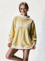 Sweat-shirt à col montant pour femme imprimé à pois, longueur allongée, avec logo brodé personnalisé