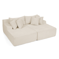 Canapé modulaire 2 places compressible, pliable, entièrement en mousse, sans cadre, idéal pour appartement, mobilier pour petit salon