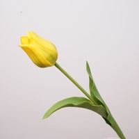 Bunga Tiruan Diana Tulip Berkualitas Tinggi dari Karet PVC Lembut, Batang Tunggal, Tekstur Mirip Grapefruit, Tahan Air