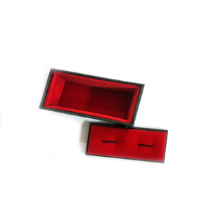 Hộp Khuy Măng Sét Thời Trang Màu Đen Với Màu Đỏ Bên Trong, Biểu Tượng Hộp Khuy Măng Sét - Product Image 3