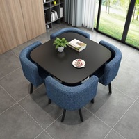Ensemble de tables basses de luxe pour économiser de l'espace, tables à manger rondes modernes et ensemble de 4 chaises