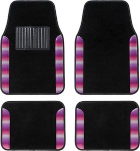 Tapis de voiture antidérapants en nylon de 2 mm d'épaisseur, motif flocon de neige laser violet arc-en-ciel, 4 pièces, pour SUV, berlines et fourgonnettes universelles - Product Image 4